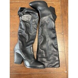 Stuart Weitzman - Black Leather Wedge Heel Pointy Toe Boots 4M NWOT
